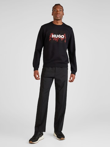 HUGO Red Regular Pleated Pants 'Teagan' in Black