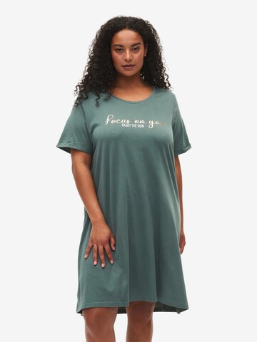 Zizzi - Camiseta de noche 'Mally' en verde: frente