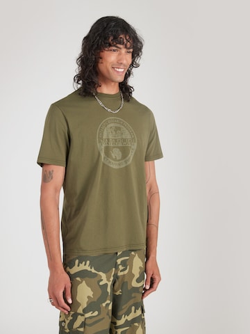NAPAPIJRI - Camiseta 'S-BOLLO' en verde: frente