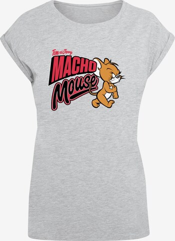 ABSOLUTE CULT Shirt 'Tom And Jerry - Macho Mouse' in Grijs: voorkant