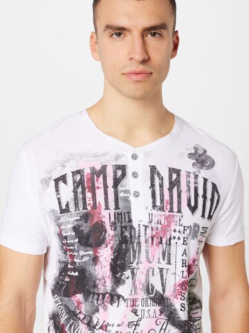 T-Shirt 'Road Rebel' CAMP DAVID en blanc