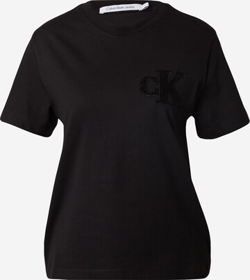 Calvin Klein Jeans T-Shirt 'CHENILLE' in Schwarz: predná strana