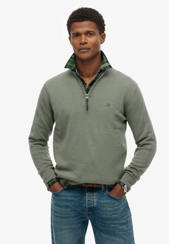 Superdry & Co Trui 'Essentials' in Groen: voorkant