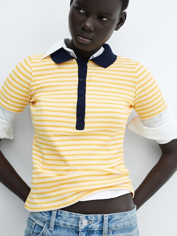 MANGO Poloshirt 'ALMOND' in Gelb