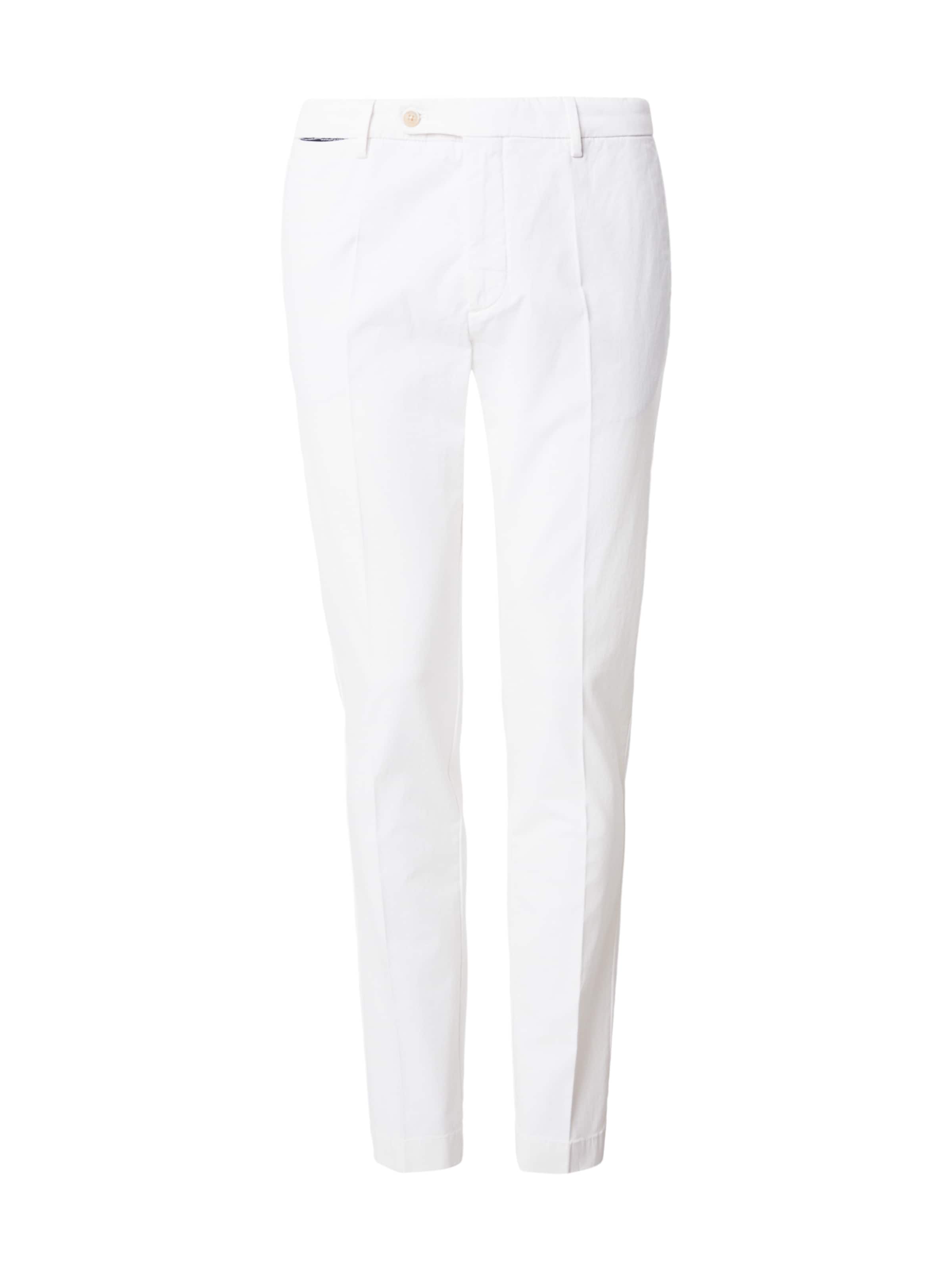 Hackett London Слим фит Панталон с ръб в бяло: отпред