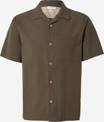 INDICODE JEANS Regular fit Skjorta 'Drill' i grön: framsida
