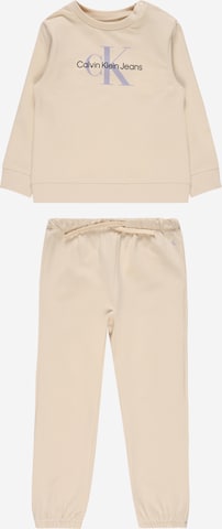 Calvin Klein Jeans Jogginganzug in Beige: predná strana