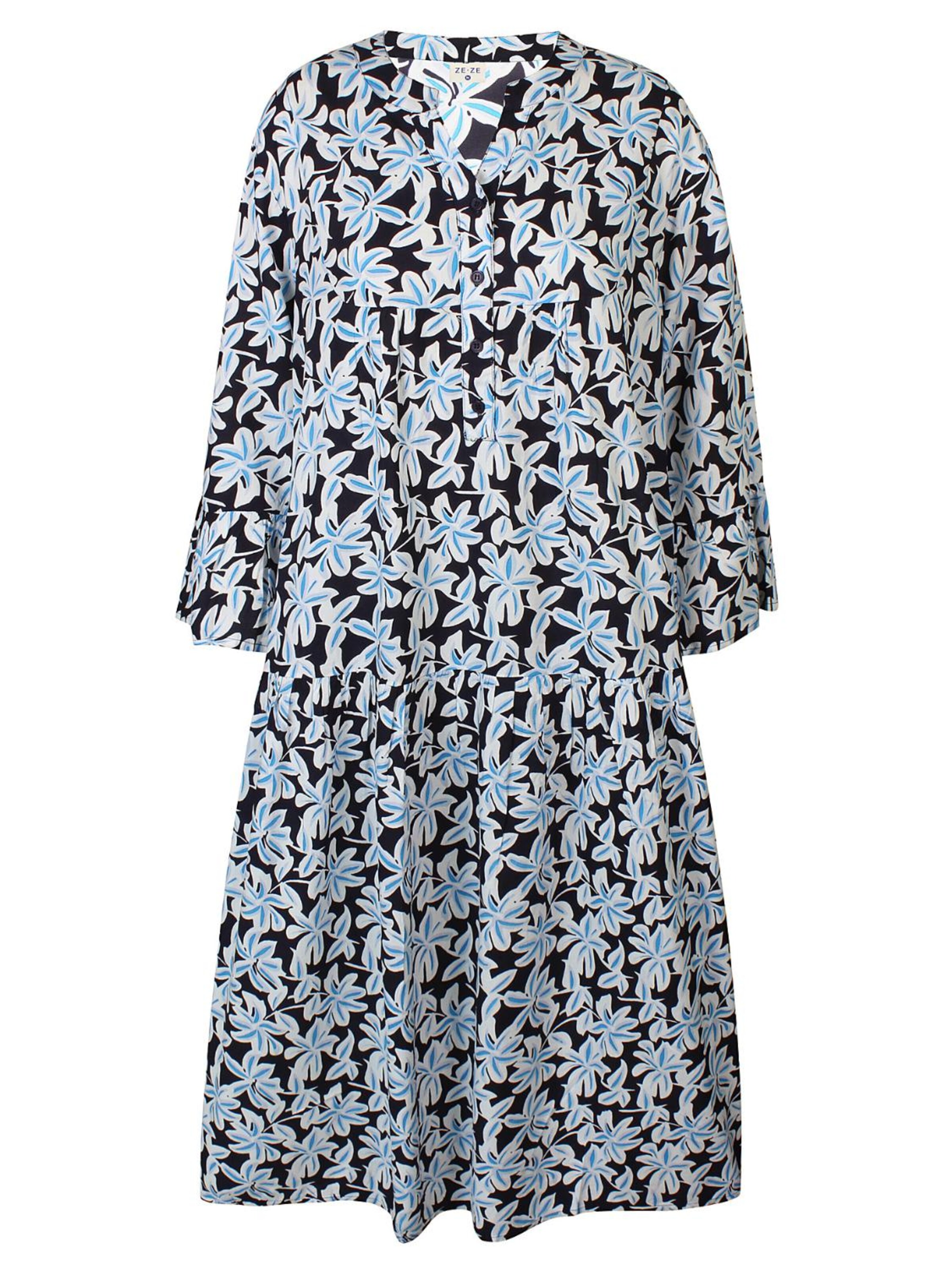 ze-ze Jurk 'Relly 024' in Blauw: voorkant