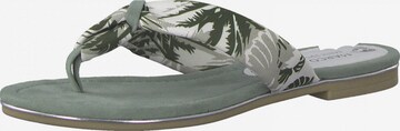 Earth Edition by Marco Tozzi T-Bar Sandals in Green: front
