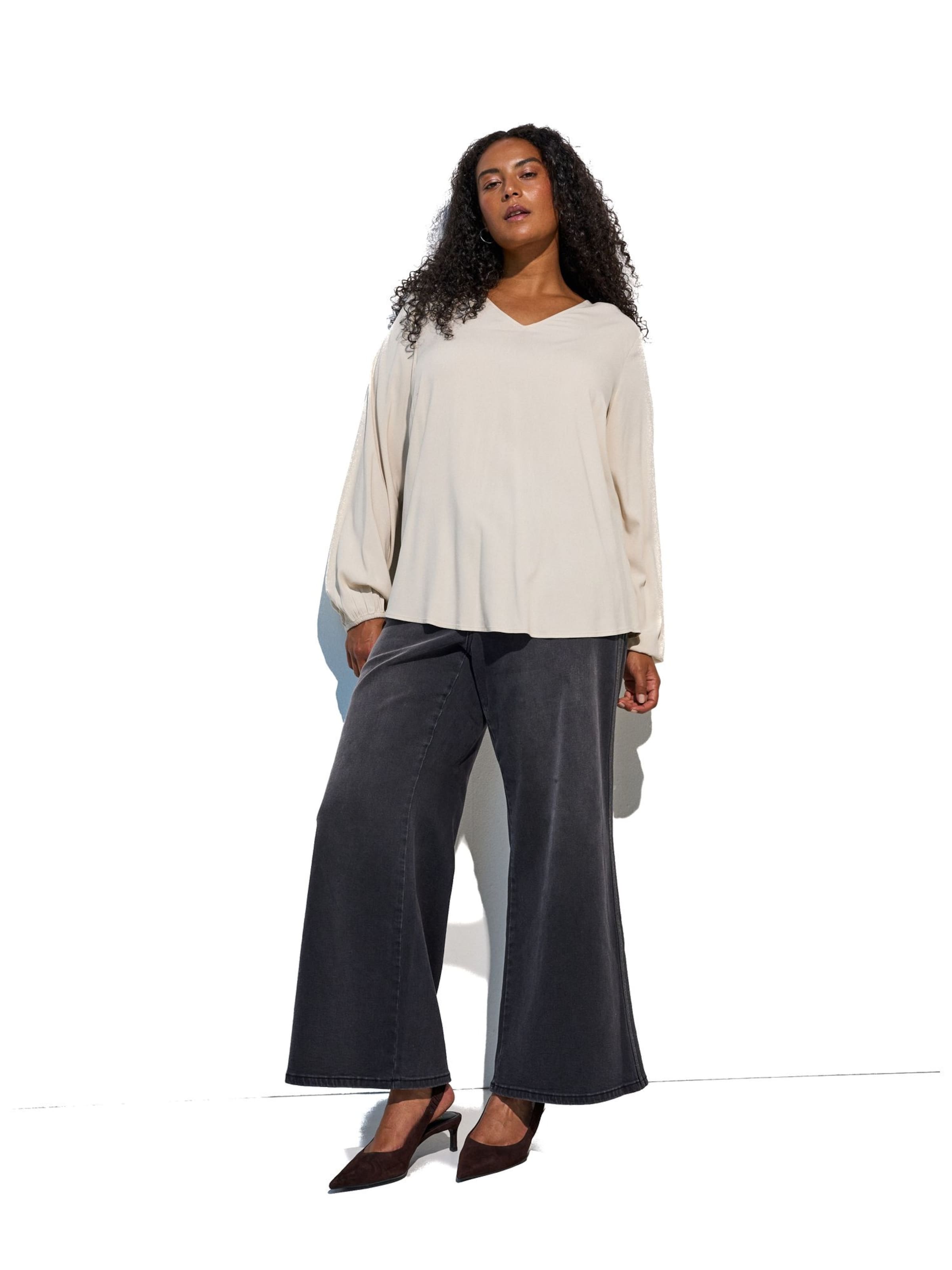 Camicia da donna 'LENNI' di Zizzi in beige