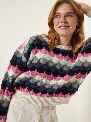 Pull-over Happiness İstanbul en beige : devant