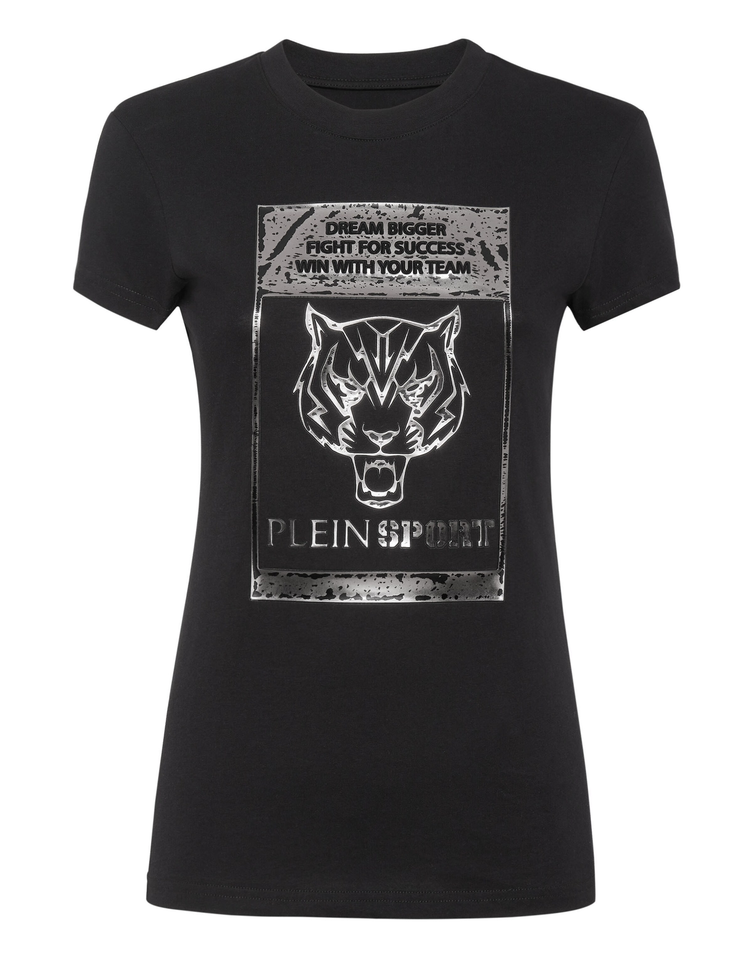 Plein Sport - Camisa 'Tiger' em preto: frente