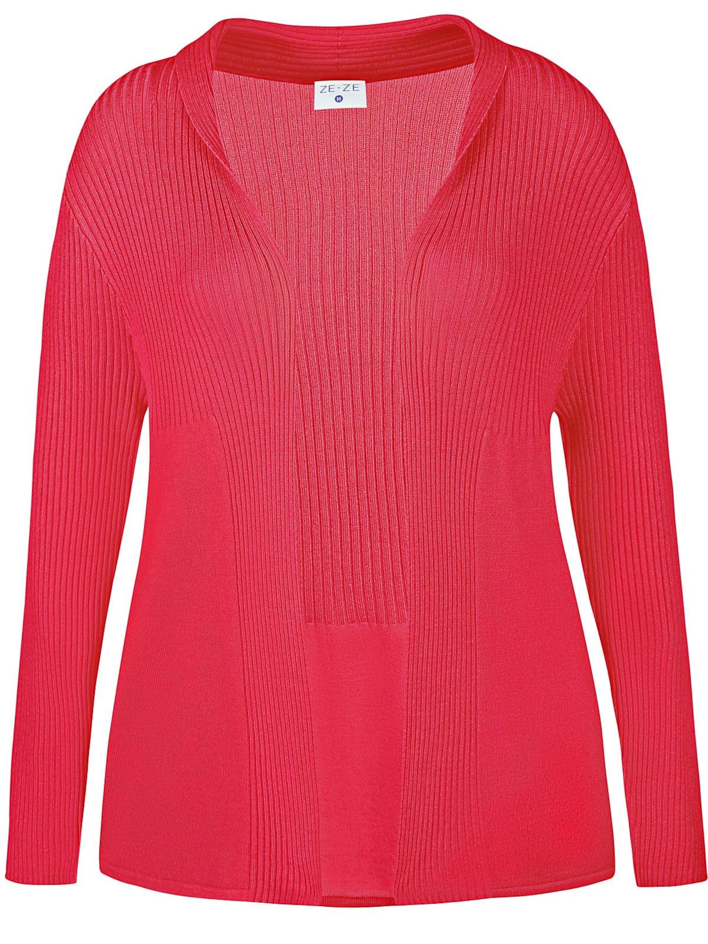 ze-ze Gebreid vest 'Florian 723' in Roze: voorkant