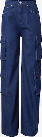 GLAMOROUS Wide leg Cargojeans in Blauw: voorkant