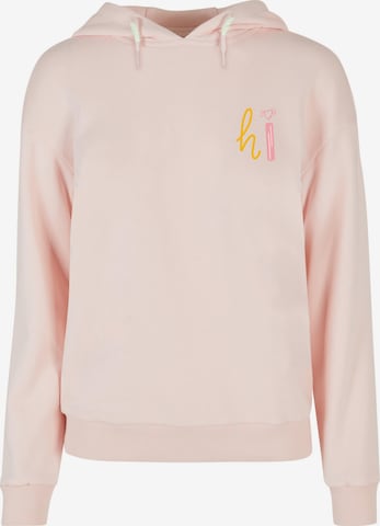 Felpa 'Hi Everyday' di Merchcode in rosa: frontale