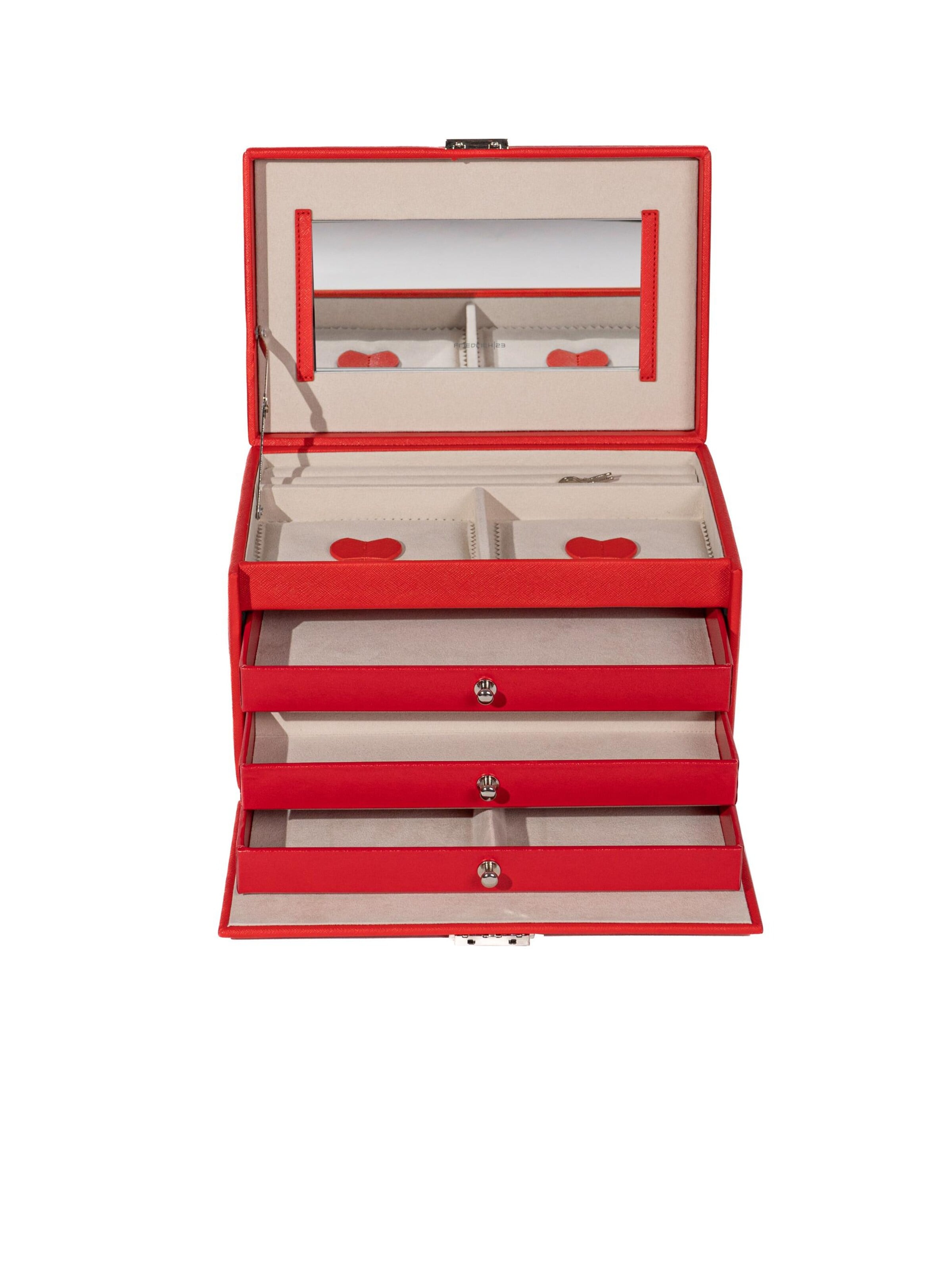Boîte à bijoux 'JOLIE Schmuckkästchen - Kreuznarben Optik' Friedrich23 en rouge