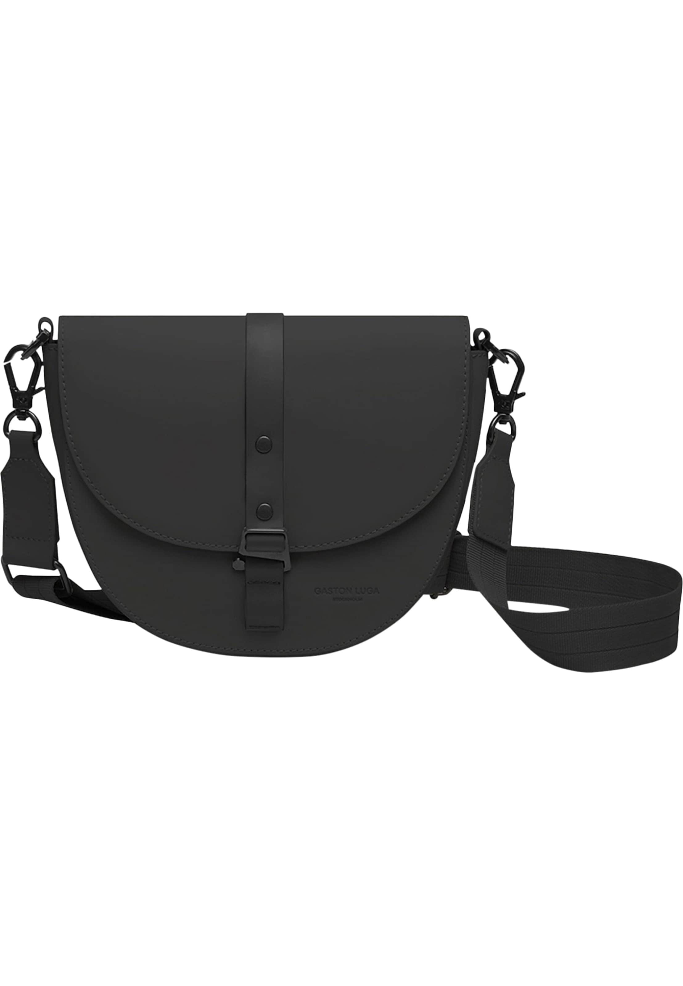 Borsa a tracolla di Gaston Luga in nero: frontale