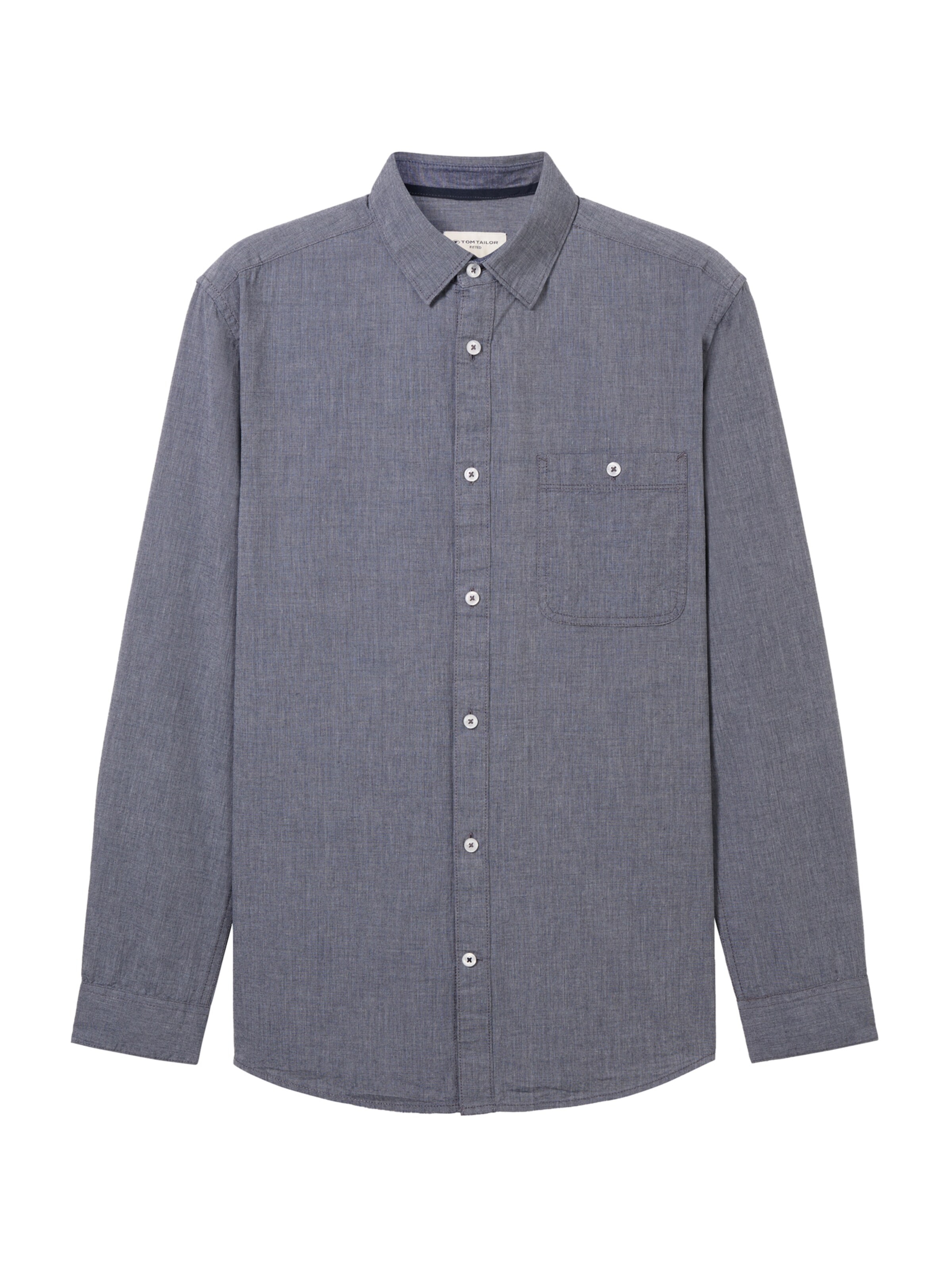 TOM TAILOR Button Up Shirt in Blue: front