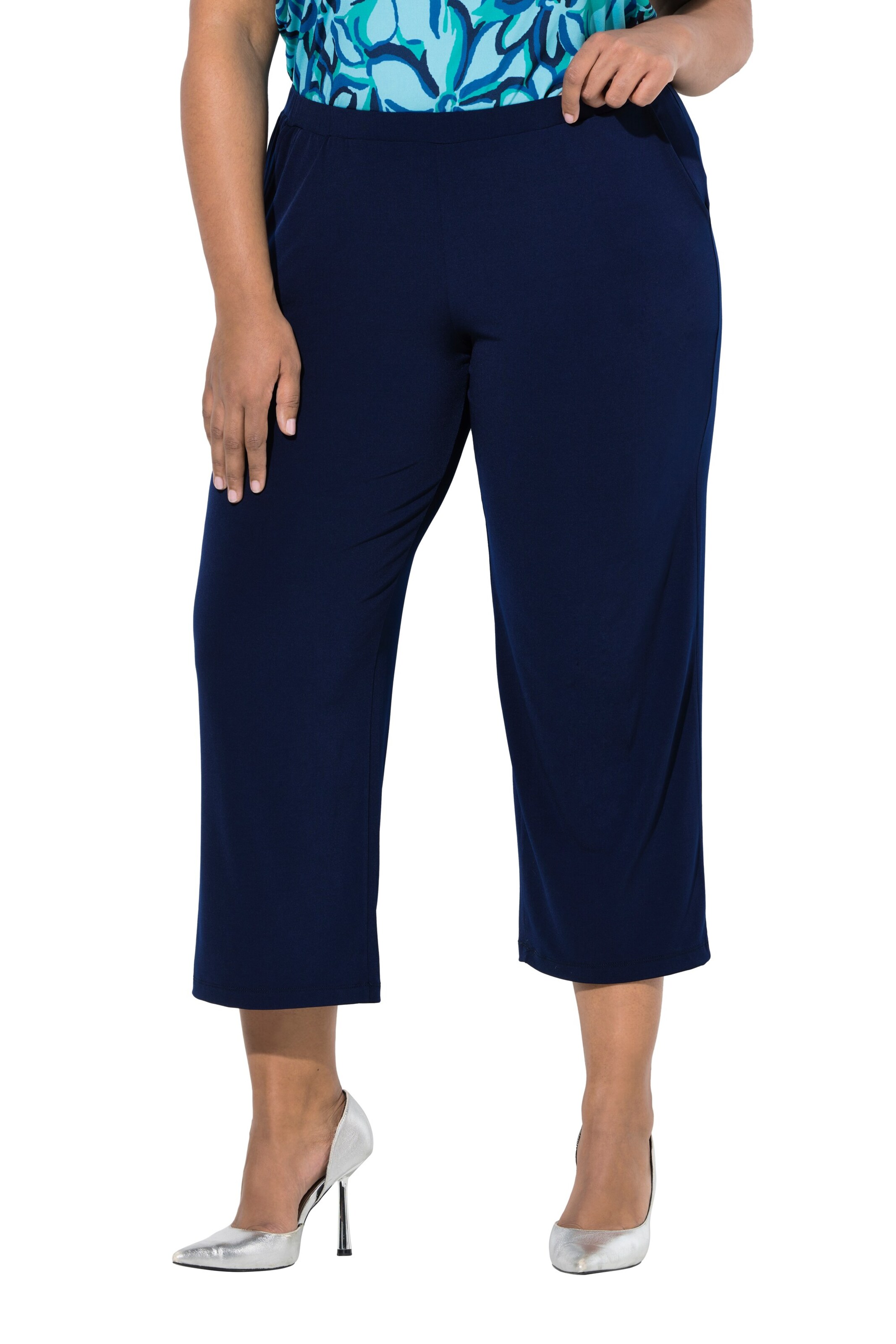 Ulla Popken Regular Broek in Blauw: voorkant