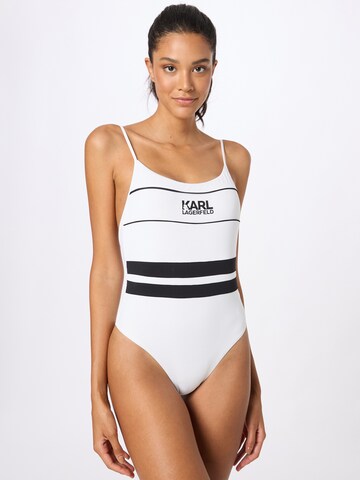 Karl Lagerfeld Swimsuit in White: front