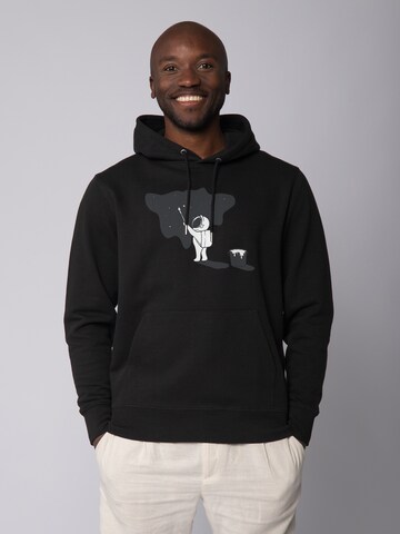 Sweat-shirt ' Painting space ' Watapparel en noir : devant