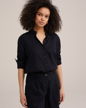 WE Fashion Blouse in Zwart: voorkant