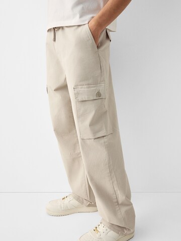 Bershka Loosefit Hose in Beige