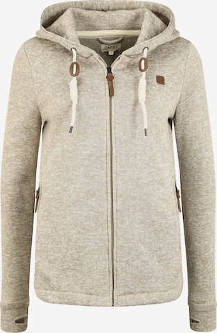 Oxmo Zip-Up Hoodie 'Thory' in Beige: front