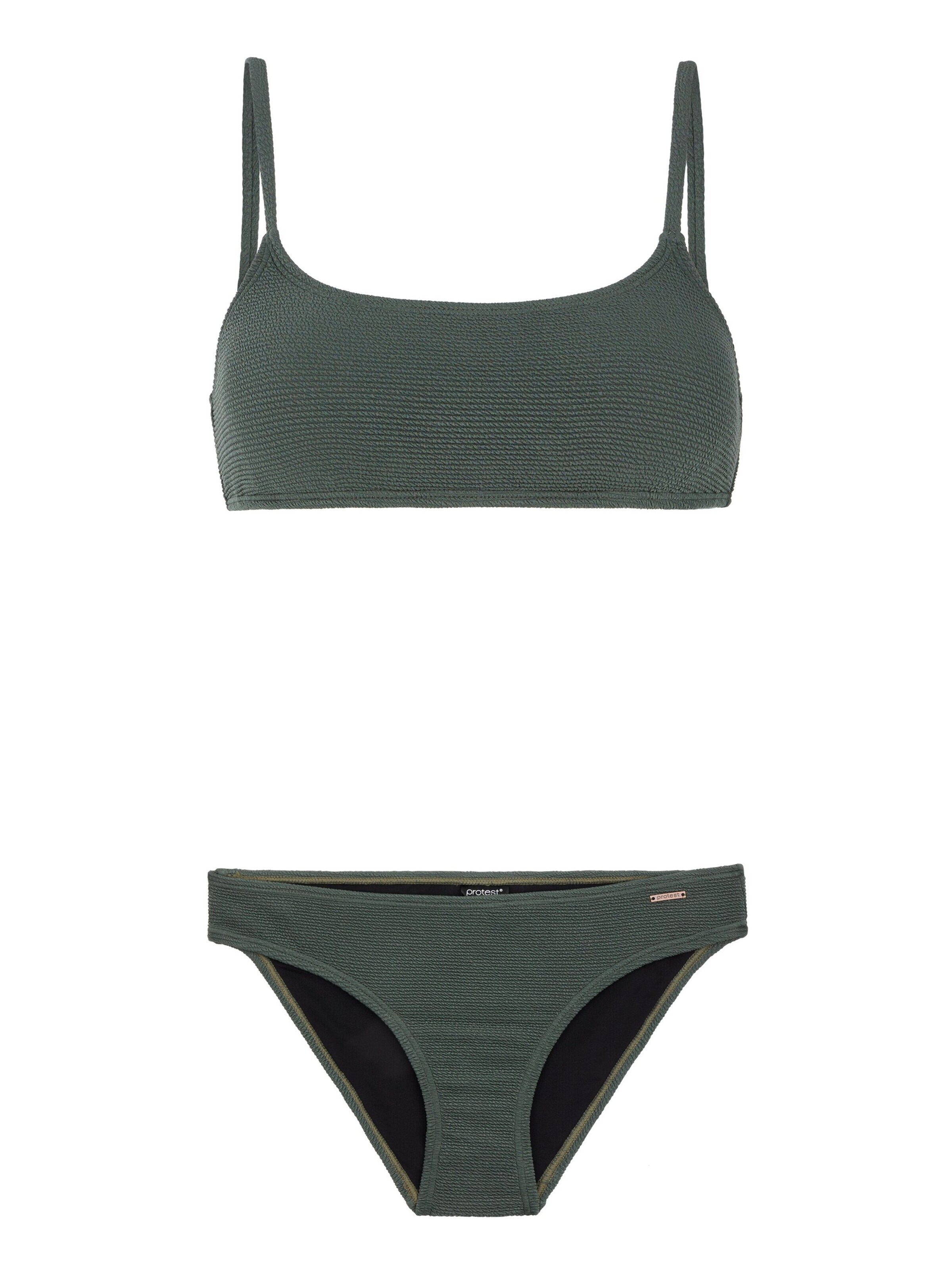 PROTEST Bustier Bikini 'PRTHIZZ' in Groen: voorkant