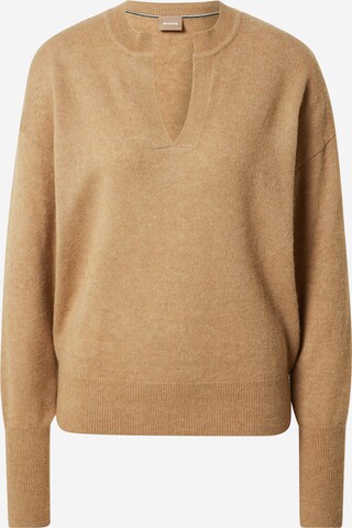 BOSS Black Sweater 'Furinan' in Beige: front