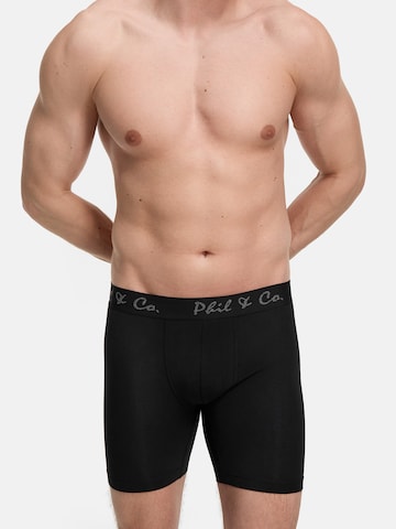 Phil & Co. Berlin - Calzoncillo boxer ' Long Boxer Briefs ' en negro