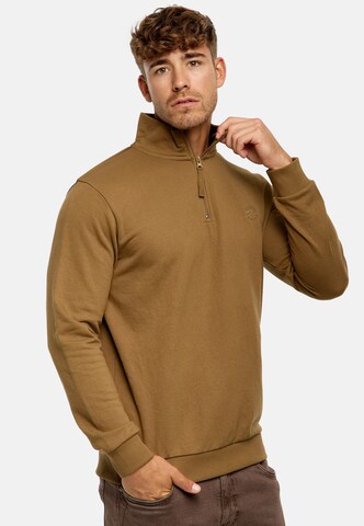 INDICODE JEANS Sweatshirt 'Brandt' in Brown