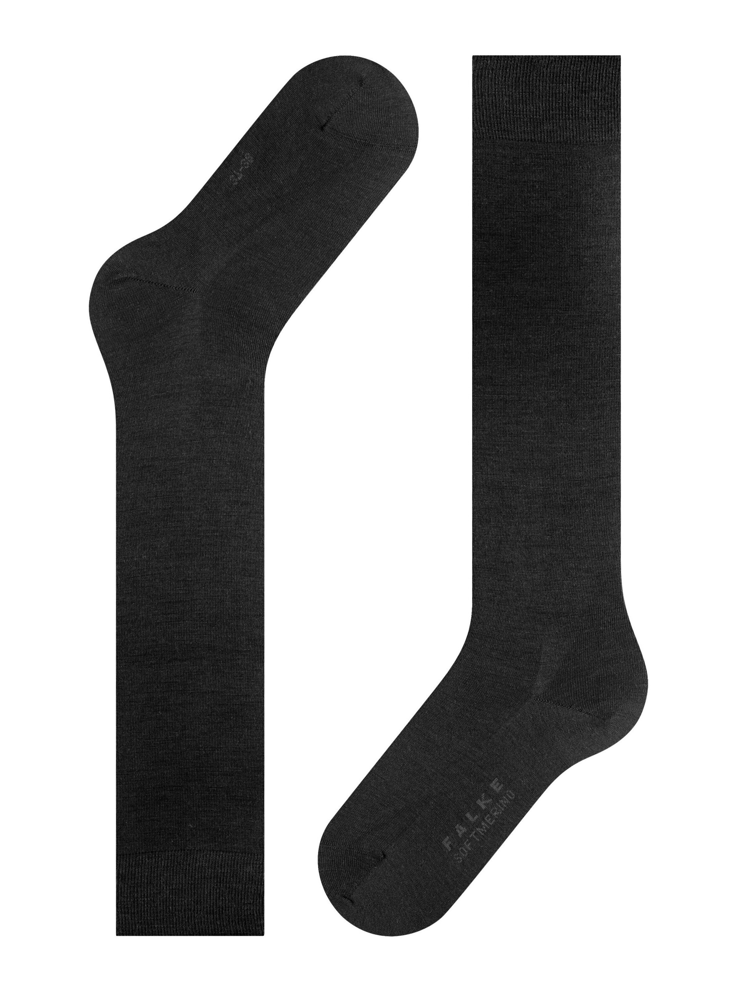 FALKE Knee High Socks 'Softmerino' in Black: front