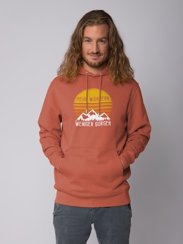 Watapparel Sweatshirt ' Mehr Wandern ' in Bruin: voorkant