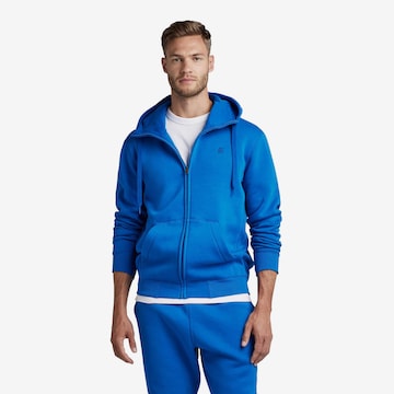 G-Star RAW - Ajuste regular Sudadera con cremallera 'Premium Core' en azul: frente