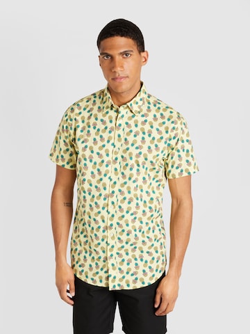 JACK & JONES Regular fit Button Up Shirt 'SUNSHADE' in Yellow: front