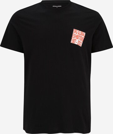 T-Shirt 'CANON' Jack & Jones Plus en noir : devant
