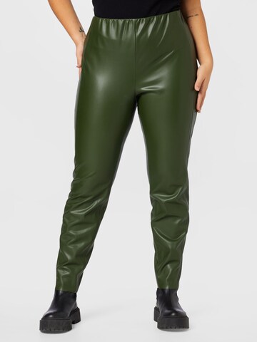 SAMOON Skinny Leggings in Groen: voorkant