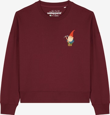 Watapparel Sweatshirt ' Gartenzwerg ' in Rood: voorkant