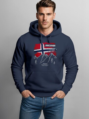 Neverless Sweatshirt 'Discover Norway' in Blue
