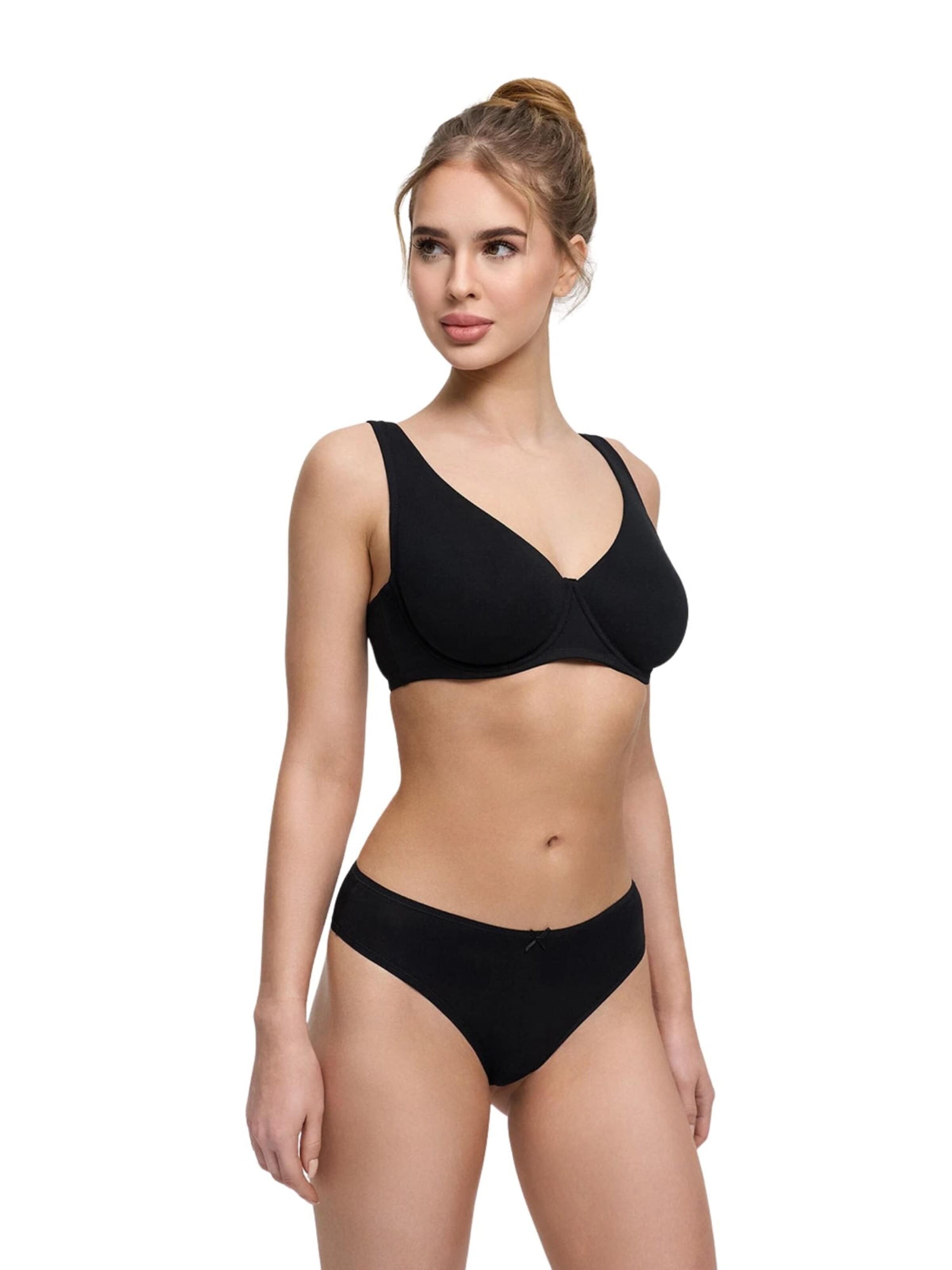 cfab (formerly creamy fabrics) Panty 'Basic Cotton Slip' in Black: front