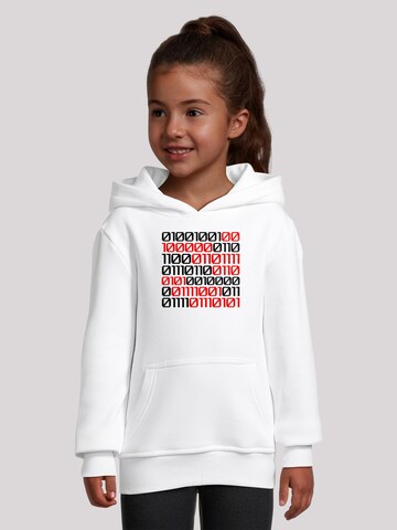 F4NT4STIC Sweatshirt 'I Love You 01001001 Binary Code Valentinstag' in Wit: voorkant