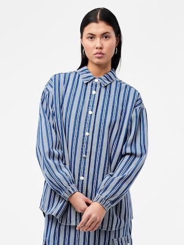 PIECES Blouse 'JUBEL' in Blauw: voorkant