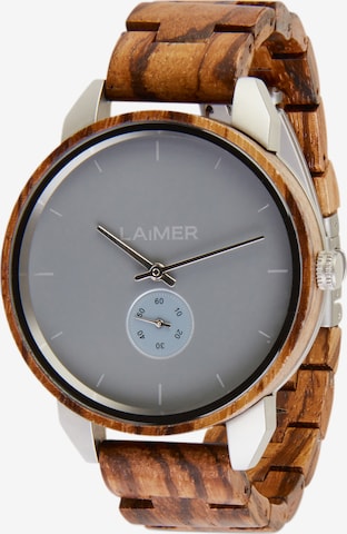 LAiMER Analog Watch 'Florin' in Brown: front