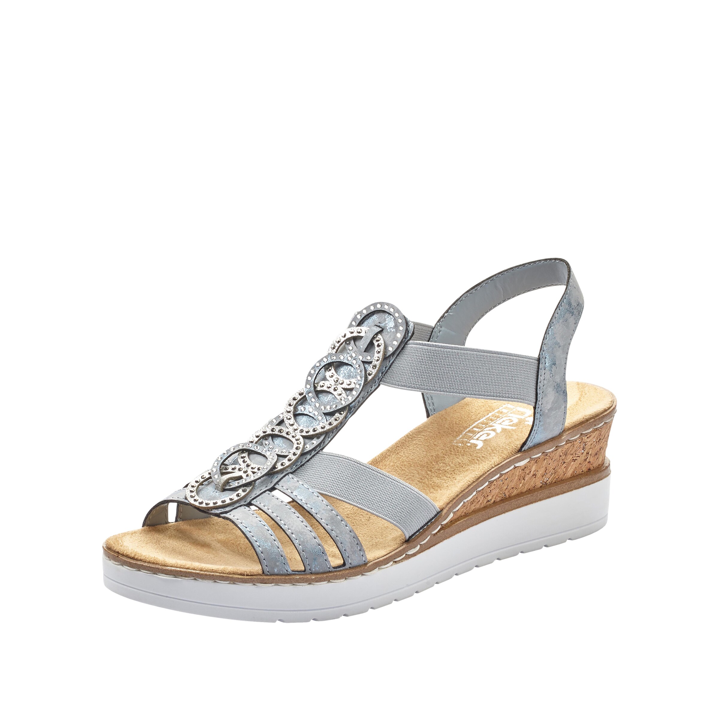 Sandales à lanières Rieker en bleu : devant