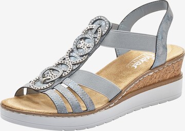 Rieker Strap Sandals in Blue: front