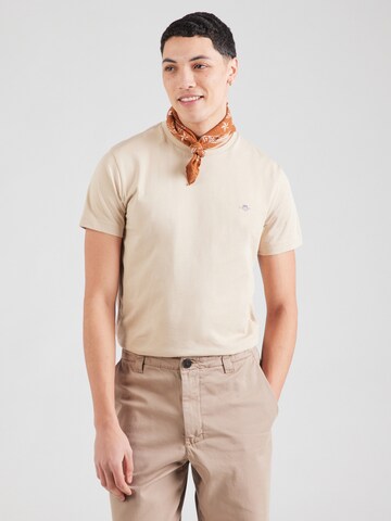 T-Shirt GANT en beige : devant