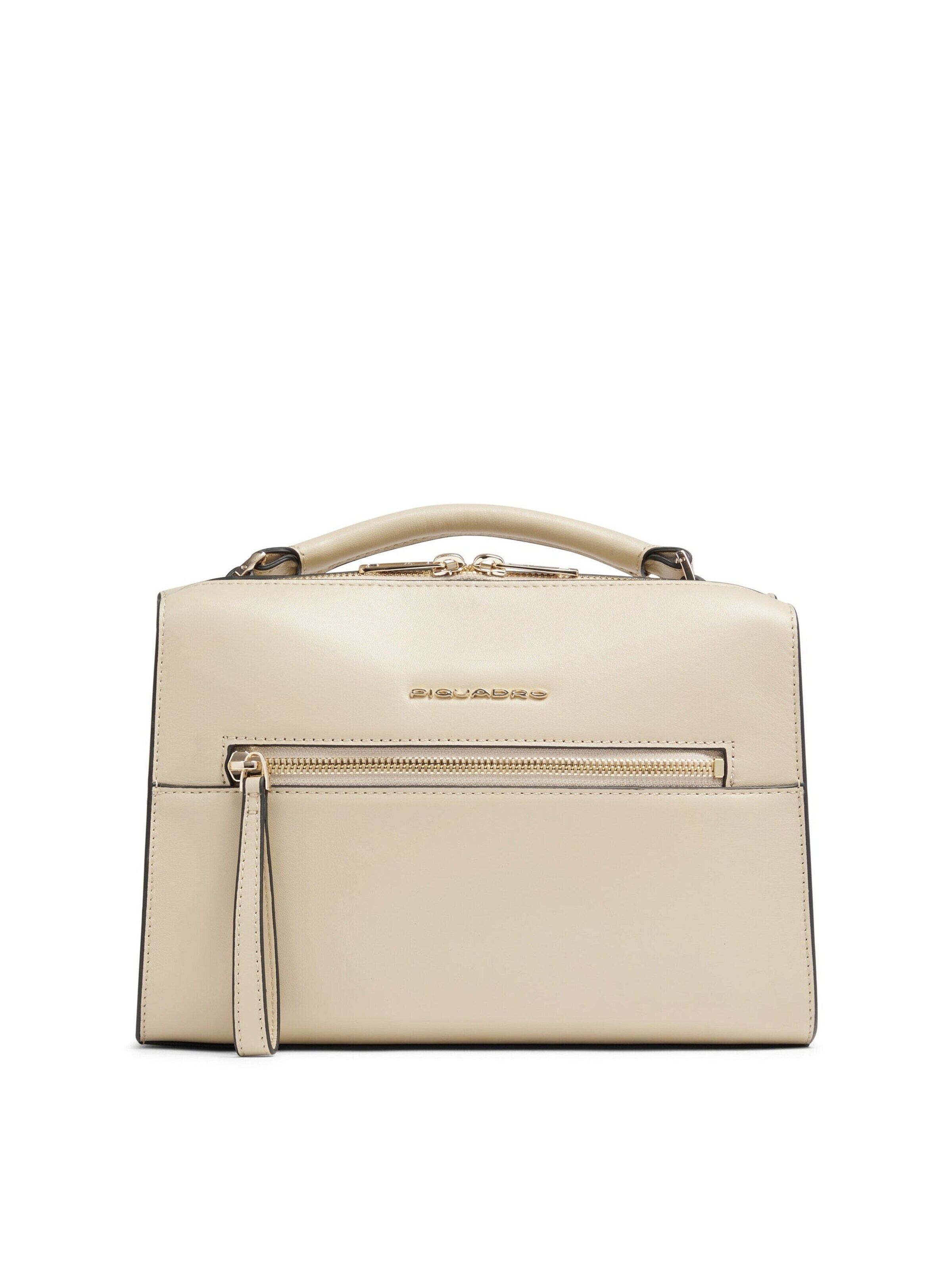 Piquadro Shoulder Bag in Beige: front