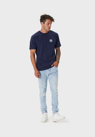 Oldskull T-Shirt 'Samurai' in Blau