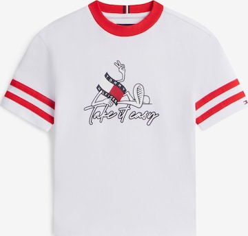 T-Shirt 'TAKE IT EASY' TOMMY HILFIGER en blanc : devant